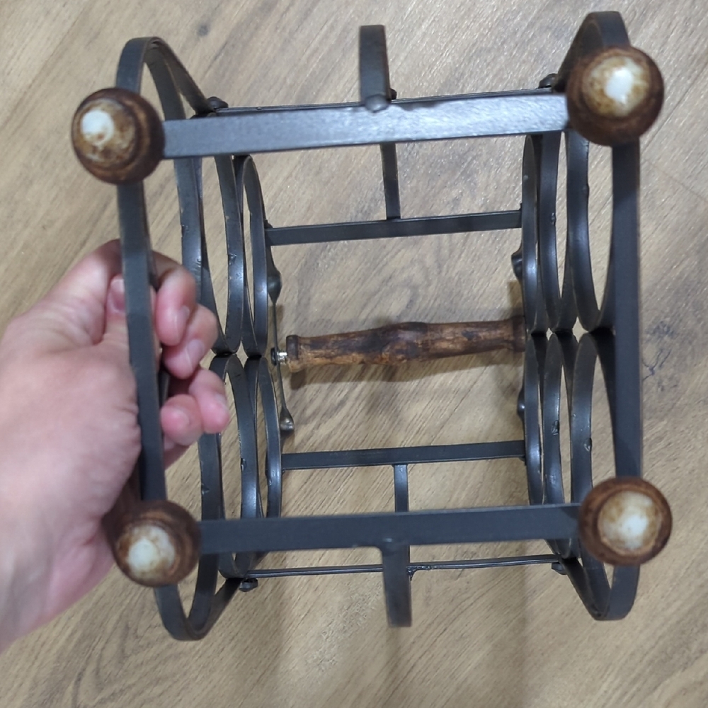 Rustic Metal Wine Rack - Picture 4 of 4